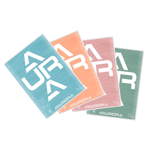 Notitieblok 70 g, 100 vellen, A4, ruitjespatroon 4 x 8 mm | Aurora Notitieblok 70 g, 100 vellen, A4, ruitjespatroon 4 x 8 mm | Aurora